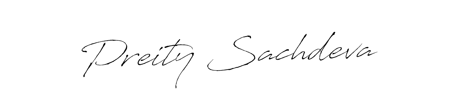 Design your own signature with our free online signature maker. With this signature software, you can create a handwritten (Antro_Vectra) signature for name Preity Sachdeva. Preity Sachdeva signature style 6 images and pictures png