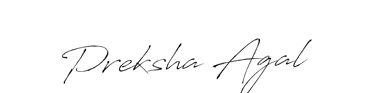 The best way (Antro_Vectra) to make a short signature is to pick only two or three words in your name. The name Preksha Agal include a total of six letters. For converting this name. Preksha Agal signature style 6 images and pictures png
