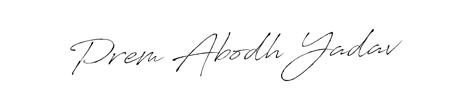 How to make Prem Abodh Yadav name signature. Use Antro_Vectra style for creating short signs online. This is the latest handwritten sign. Prem Abodh Yadav signature style 6 images and pictures png