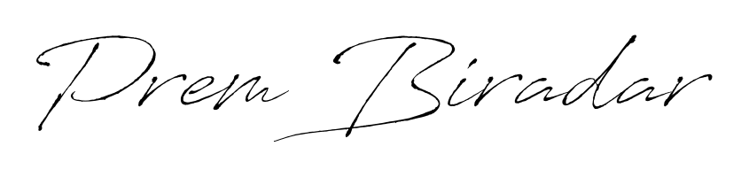 The best way (Antro_Vectra) to make a short signature is to pick only two or three words in your name. For converting this name Prem Biradar. Prem Biradar signature style 6 images and pictures png