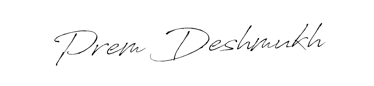 How to make Prem Deshmukh name signature. Use Antro_Vectra style for creating short signs online. This is the latest handwritten sign. Prem Deshmukh signature style 6 images and pictures png
