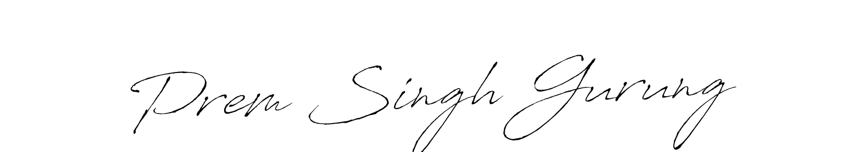 Make a beautiful signature design for name Prem Singh Gurung. With this signature (Antro_Vectra) style, you can create a handwritten signature for free. Prem Singh Gurung signature style 6 images and pictures png