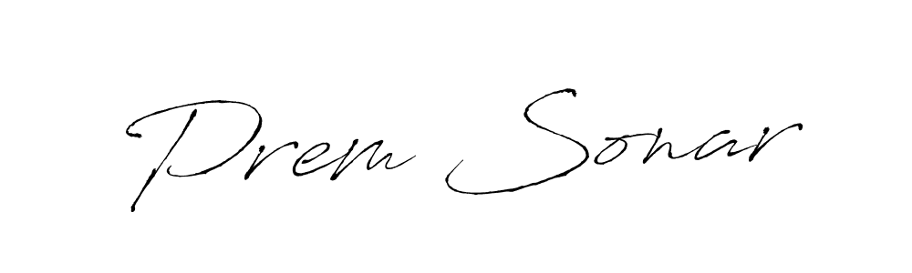 Design your own signature with our free online signature maker. With this signature software, you can create a handwritten (Antro_Vectra) signature for name Prem Sonar. Prem Sonar signature style 6 images and pictures png