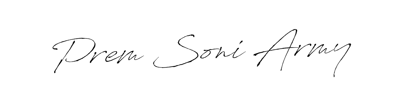 The best way (Antro_Vectra) to make a short signature is to pick only two or three words in your name. The name Prem Soni Army include a total of six letters. For converting this name. Prem Soni Army signature style 6 images and pictures png