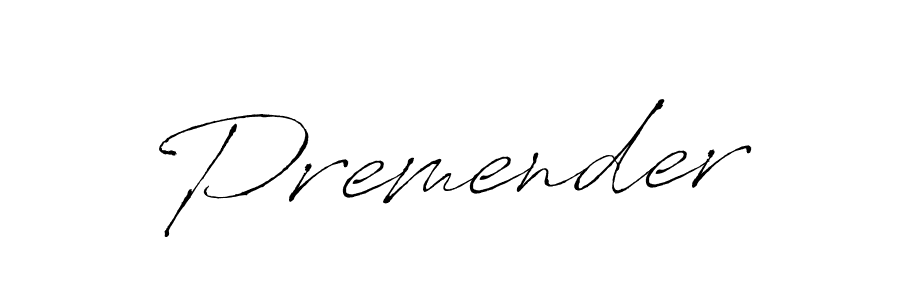 Make a beautiful signature design for name Premender. With this signature (Antro_Vectra) style, you can create a handwritten signature for free. Premender signature style 6 images and pictures png