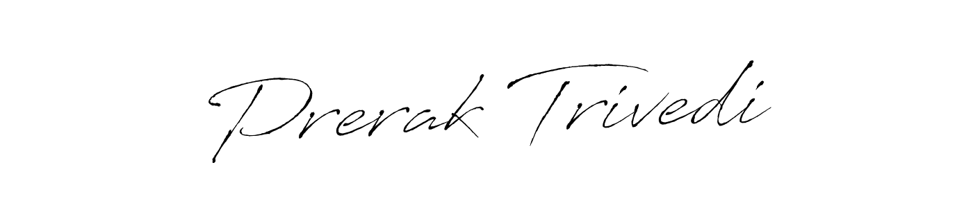 How to make Prerak Trivedi name signature. Use Antro_Vectra style for creating short signs online. This is the latest handwritten sign. Prerak Trivedi signature style 6 images and pictures png