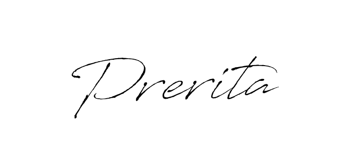 Create a beautiful signature design for name Prerita. With this signature (Antro_Vectra) fonts, you can make a handwritten signature for free. Prerita signature style 6 images and pictures png