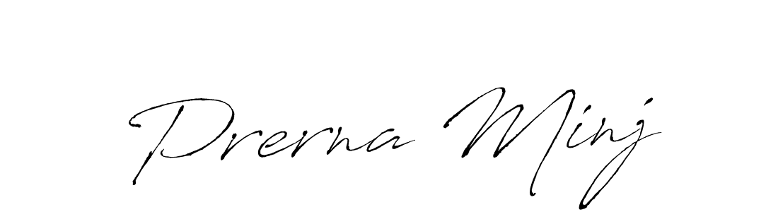 Prerna Minj stylish signature style. Best Handwritten Sign (Antro_Vectra) for my name. Handwritten Signature Collection Ideas for my name Prerna Minj. Prerna Minj signature style 6 images and pictures png