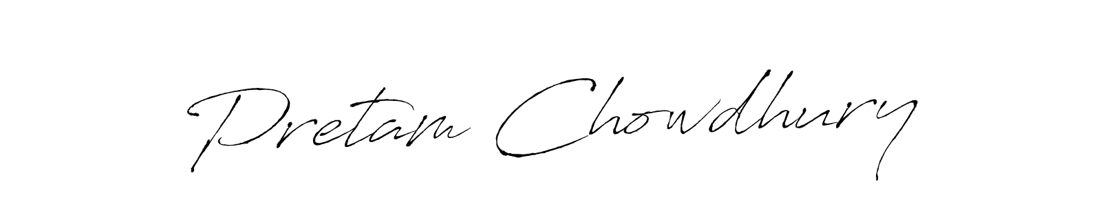 Use a signature maker to create a handwritten signature online. With this signature software, you can design (Antro_Vectra) your own signature for name Pretam Chowdhury. Pretam Chowdhury signature style 6 images and pictures png