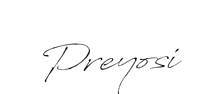 Design your own signature with our free online signature maker. With this signature software, you can create a handwritten (Antro_Vectra) signature for name Preyosi. Preyosi signature style 6 images and pictures png