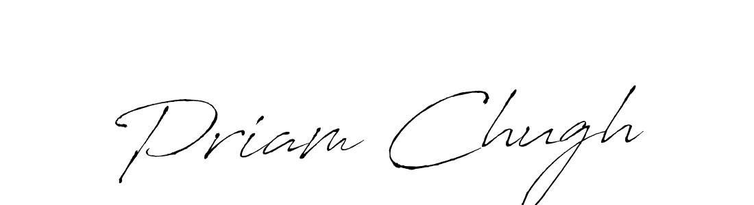 Make a beautiful signature design for name Priam Chugh. With this signature (Antro_Vectra) style, you can create a handwritten signature for free. Priam Chugh signature style 6 images and pictures png