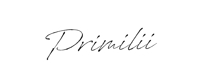 Primilii stylish signature style. Best Handwritten Sign (Antro_Vectra) for my name. Handwritten Signature Collection Ideas for my name Primilii. Primilii signature style 6 images and pictures png