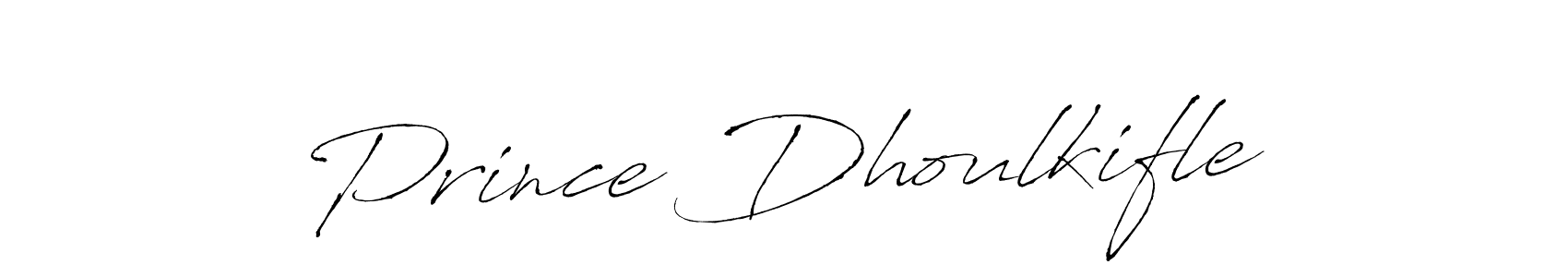 The best way (Antro_Vectra) to make a short signature is to pick only two or three words in your name. The name Prince Dhoulkifle include a total of six letters. For converting this name. Prince Dhoulkifle signature style 6 images and pictures png