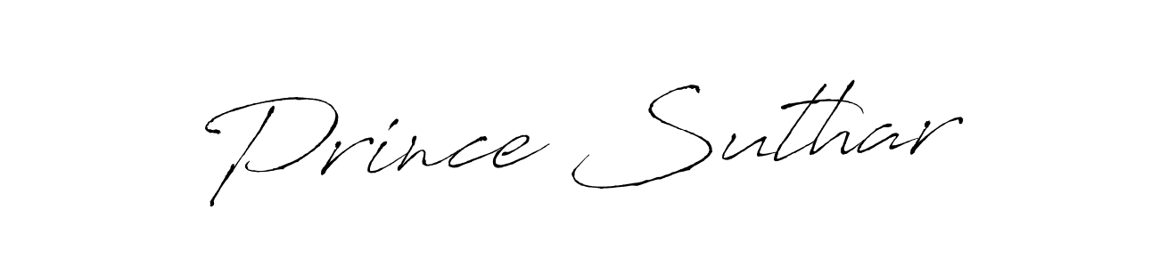 Use a signature maker to create a handwritten signature online. With this signature software, you can design (Antro_Vectra) your own signature for name Prince Suthar. Prince Suthar signature style 6 images and pictures png