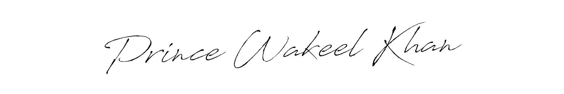 Make a beautiful signature design for name Prince Wakeel Khan. With this signature (Antro_Vectra) style, you can create a handwritten signature for free. Prince Wakeel Khan signature style 6 images and pictures png