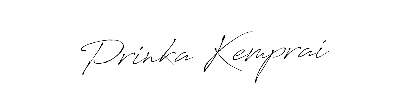 Make a beautiful signature design for name Prinka Kemprai. With this signature (Antro_Vectra) style, you can create a handwritten signature for free. Prinka Kemprai signature style 6 images and pictures png
