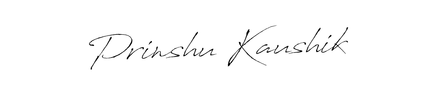 Create a beautiful signature design for name Prinshu Kaushik. With this signature (Antro_Vectra) fonts, you can make a handwritten signature for free. Prinshu Kaushik signature style 6 images and pictures png