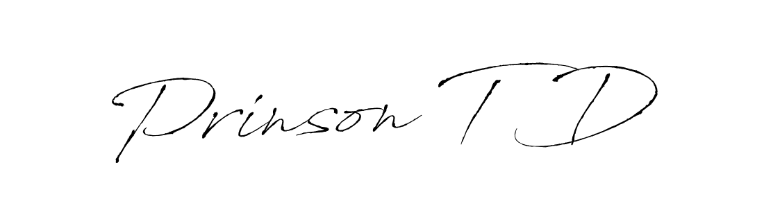 Make a beautiful signature design for name Prinson T D. With this signature (Antro_Vectra) style, you can create a handwritten signature for free. Prinson T D signature style 6 images and pictures png