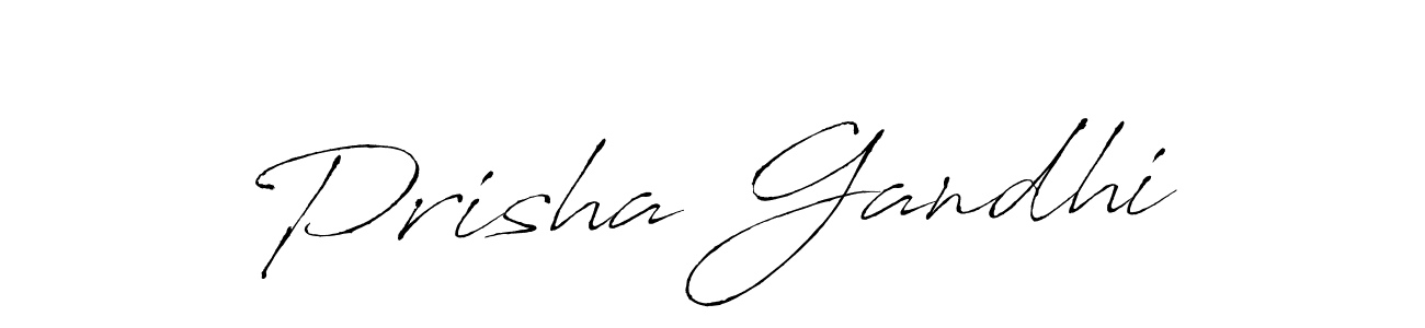 Make a beautiful signature design for name Prisha Gandhi. With this signature (Antro_Vectra) style, you can create a handwritten signature for free. Prisha Gandhi signature style 6 images and pictures png