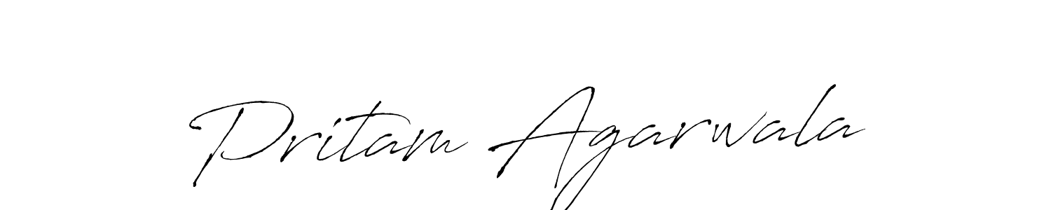 How to make Pritam Agarwala name signature. Use Antro_Vectra style for creating short signs online. This is the latest handwritten sign. Pritam Agarwala signature style 6 images and pictures png