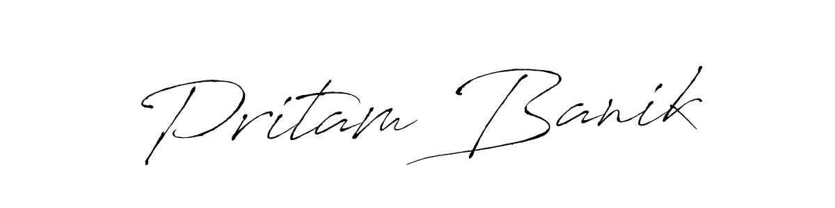 Antro_Vectra is a professional signature style that is perfect for those who want to add a touch of class to their signature. It is also a great choice for those who want to make their signature more unique. Get Pritam Banik name to fancy signature for free. Pritam Banik signature style 6 images and pictures png