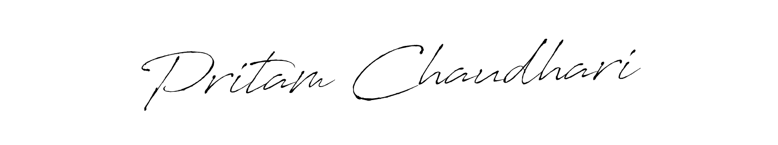 Antro_Vectra is a professional signature style that is perfect for those who want to add a touch of class to their signature. It is also a great choice for those who want to make their signature more unique. Get Pritam Chaudhari name to fancy signature for free. Pritam Chaudhari signature style 6 images and pictures png