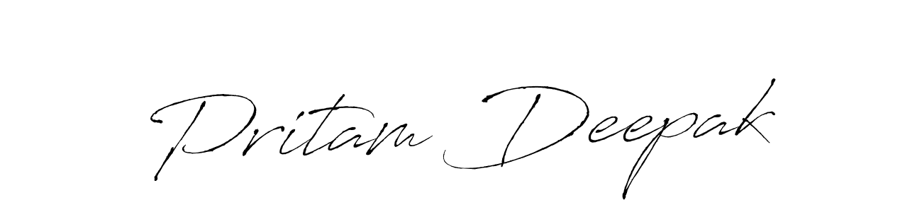 Make a beautiful signature design for name Pritam Deepak. With this signature (Antro_Vectra) style, you can create a handwritten signature for free. Pritam Deepak signature style 6 images and pictures png