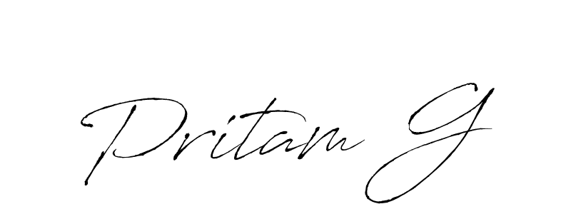 Pritam G stylish signature style. Best Handwritten Sign (Antro_Vectra) for my name. Handwritten Signature Collection Ideas for my name Pritam G. Pritam G signature style 6 images and pictures png