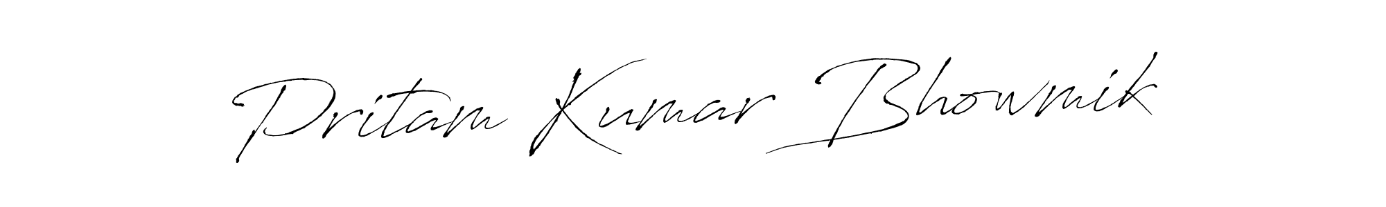 Create a beautiful signature design for name Pritam Kumar Bhowmik. With this signature (Antro_Vectra) fonts, you can make a handwritten signature for free. Pritam Kumar Bhowmik signature style 6 images and pictures png