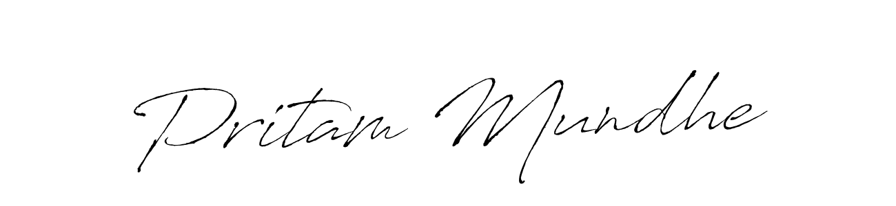 Design your own signature with our free online signature maker. With this signature software, you can create a handwritten (Antro_Vectra) signature for name Pritam Mundhe. Pritam Mundhe signature style 6 images and pictures png