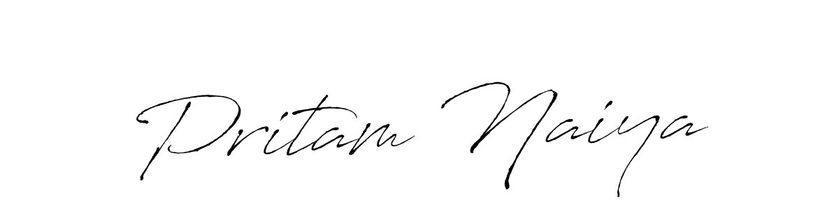 How to make Pritam Naiya name signature. Use Antro_Vectra style for creating short signs online. This is the latest handwritten sign. Pritam Naiya signature style 6 images and pictures png