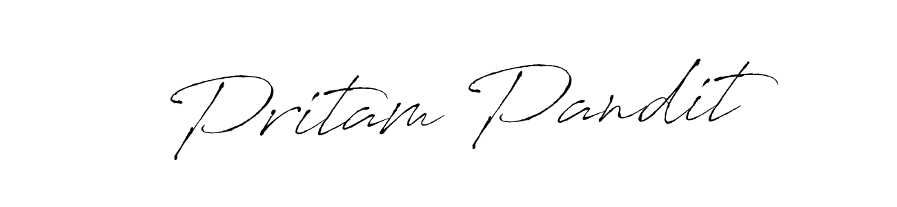 How to make Pritam Pandit signature? Antro_Vectra is a professional autograph style. Create handwritten signature for Pritam Pandit name. Pritam Pandit signature style 6 images and pictures png