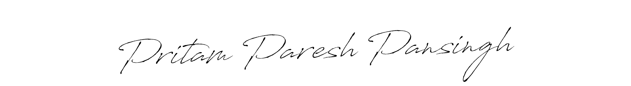Antro_Vectra is a professional signature style that is perfect for those who want to add a touch of class to their signature. It is also a great choice for those who want to make their signature more unique. Get Pritam Paresh Pansingh name to fancy signature for free. Pritam Paresh Pansingh signature style 6 images and pictures png