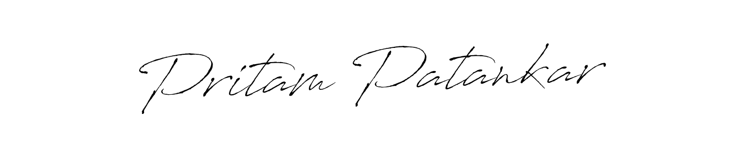 How to make Pritam Patankar name signature. Use Antro_Vectra style for creating short signs online. This is the latest handwritten sign. Pritam Patankar signature style 6 images and pictures png