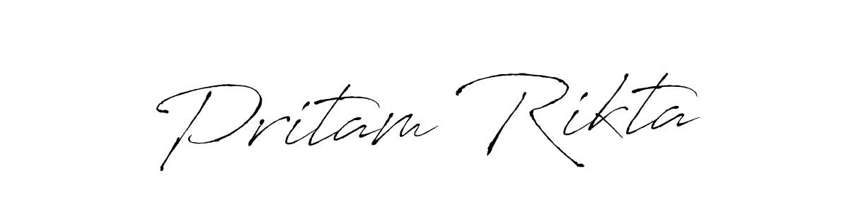 Make a beautiful signature design for name Pritam Rikta. With this signature (Antro_Vectra) style, you can create a handwritten signature for free. Pritam Rikta signature style 6 images and pictures png