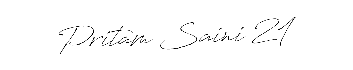Use a signature maker to create a handwritten signature online. With this signature software, you can design (Antro_Vectra) your own signature for name Pritam Saini 21. Pritam Saini 21 signature style 6 images and pictures png