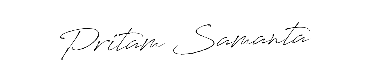 How to make Pritam Samanta name signature. Use Antro_Vectra style for creating short signs online. This is the latest handwritten sign. Pritam Samanta signature style 6 images and pictures png