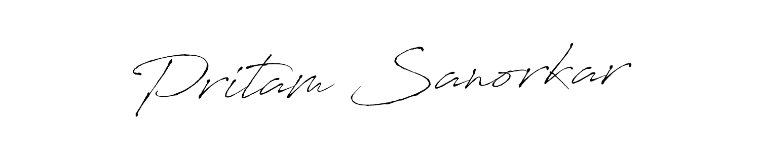 Create a beautiful signature design for name Pritam Sanorkar. With this signature (Antro_Vectra) fonts, you can make a handwritten signature for free. Pritam Sanorkar signature style 6 images and pictures png