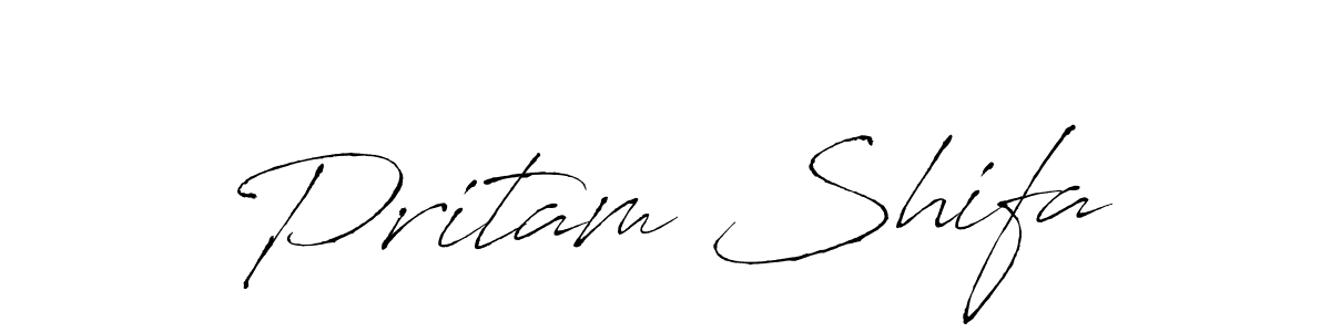 Similarly Antro_Vectra is the best handwritten signature design. Signature creator online .You can use it as an online autograph creator for name Pritam Shifa. Pritam Shifa signature style 6 images and pictures png