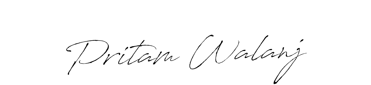 Pritam Walanj stylish signature style. Best Handwritten Sign (Antro_Vectra) for my name. Handwritten Signature Collection Ideas for my name Pritam Walanj. Pritam Walanj signature style 6 images and pictures png