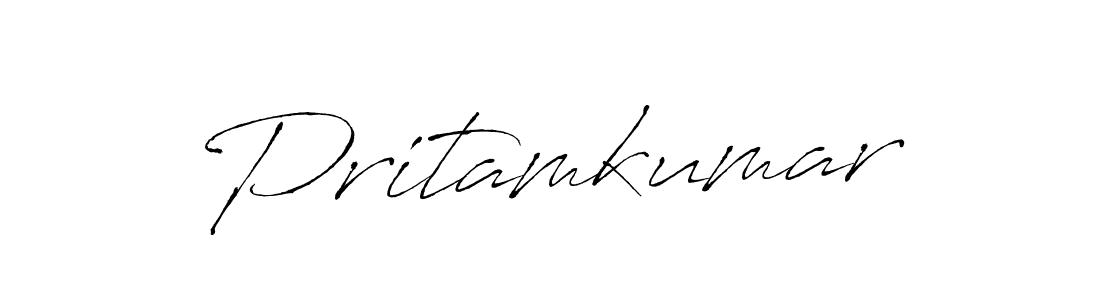 How to make Pritamkumar name signature. Use Antro_Vectra style for creating short signs online. This is the latest handwritten sign. Pritamkumar signature style 6 images and pictures png