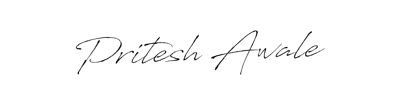 How to make Pritesh Awale name signature. Use Antro_Vectra style for creating short signs online. This is the latest handwritten sign. Pritesh Awale signature style 6 images and pictures png