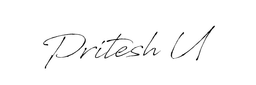 The best way (Antro_Vectra) to make a short signature is to pick only two or three words in your name. The name Pritesh U include a total of six letters. For converting this name. Pritesh U signature style 6 images and pictures png