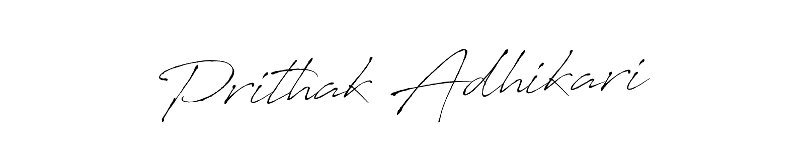 Antro_Vectra is a professional signature style that is perfect for those who want to add a touch of class to their signature. It is also a great choice for those who want to make their signature more unique. Get Prithak Adhikari name to fancy signature for free. Prithak Adhikari signature style 6 images and pictures png