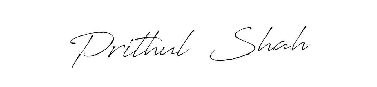 How to make Prithul  Shah name signature. Use Antro_Vectra style for creating short signs online. This is the latest handwritten sign. Prithul  Shah signature style 6 images and pictures png