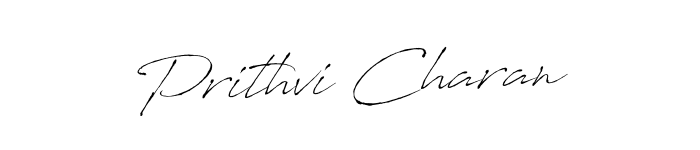 How to make Prithvi Charan name signature. Use Antro_Vectra style for creating short signs online. This is the latest handwritten sign. Prithvi Charan signature style 6 images and pictures png