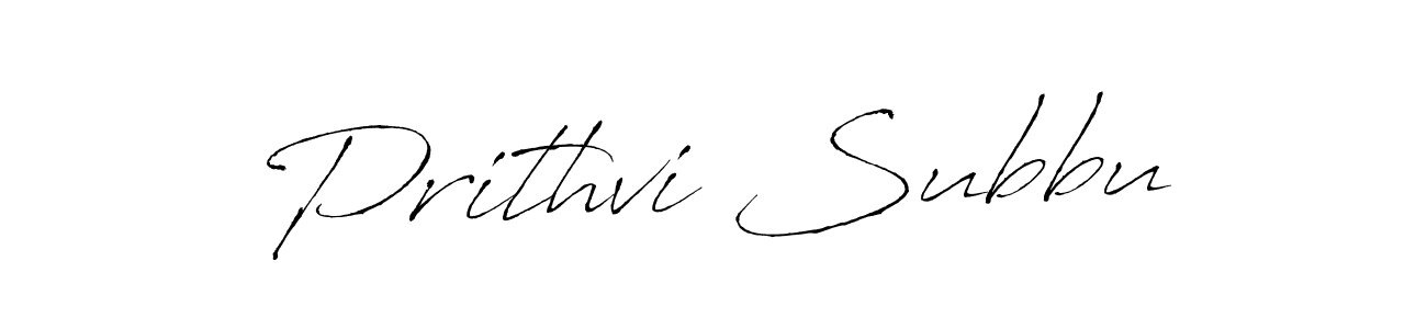 Prithvi Subbu stylish signature style. Best Handwritten Sign (Antro_Vectra) for my name. Handwritten Signature Collection Ideas for my name Prithvi Subbu. Prithvi Subbu signature style 6 images and pictures png