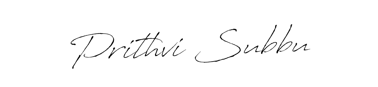 How to make Prithvi Subbu name signature. Use Antro_Vectra style for creating short signs online. This is the latest handwritten sign. Prithvi Subbu signature style 6 images and pictures png