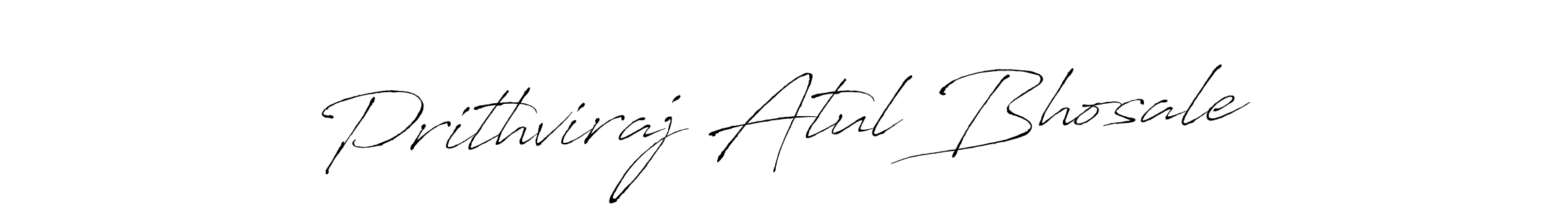 Create a beautiful signature design for name Prithviraj Atul Bhosale. With this signature (Antro_Vectra) fonts, you can make a handwritten signature for free. Prithviraj Atul Bhosale signature style 6 images and pictures png