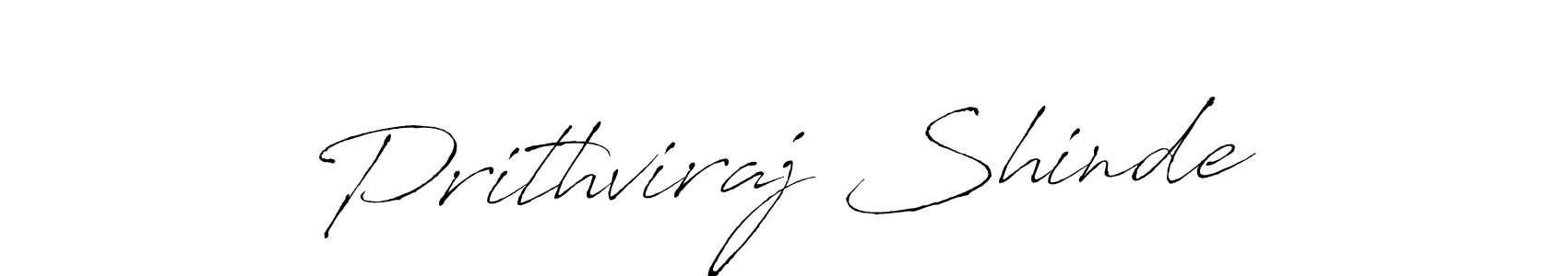 Create a beautiful signature design for name Prithviraj Shinde. With this signature (Antro_Vectra) fonts, you can make a handwritten signature for free. Prithviraj Shinde signature style 6 images and pictures png